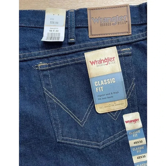 Wrangler Rugged Wear Men's Classic Fit Denim Jeans 48x30 NEW WITH TAGS - Picture 5 of 9